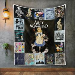 Alice In Wonderland T-Shirt Quilt Blanket and Home Decor