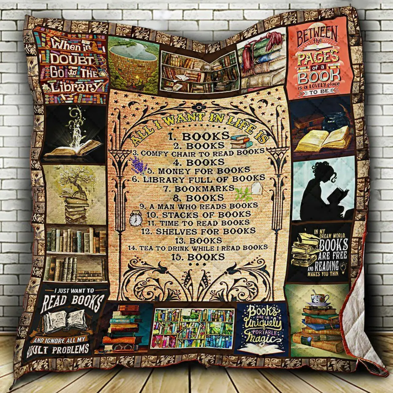All I Want In Life Is Books Quilt Blanket ABC07113861 and Home Decor