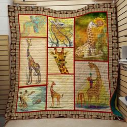 Alone Giraffe Quilt Jfn Fuct3009 and Home Decor