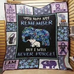 Alzheimers Elephant Jfj Quilt Zc and Home Decor