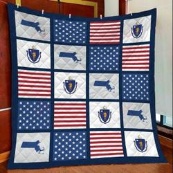 Amazing Massachusetts KL2409035CL Quilt Blanket and Home Decor