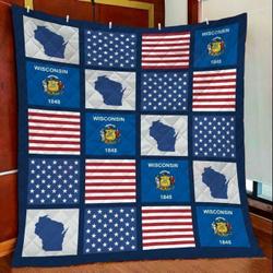 Amazing Wisconsin KL2409056CL Quilt Blanket and Home Decor