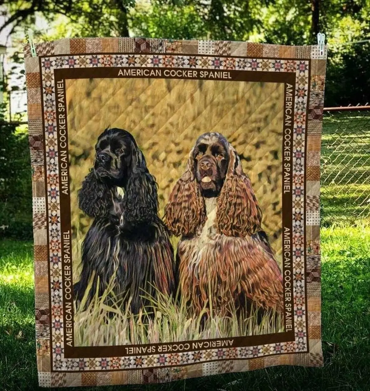 American Cocker Spaniel Friend Cl10100014Mdq Quilt Blanket and Home Decor