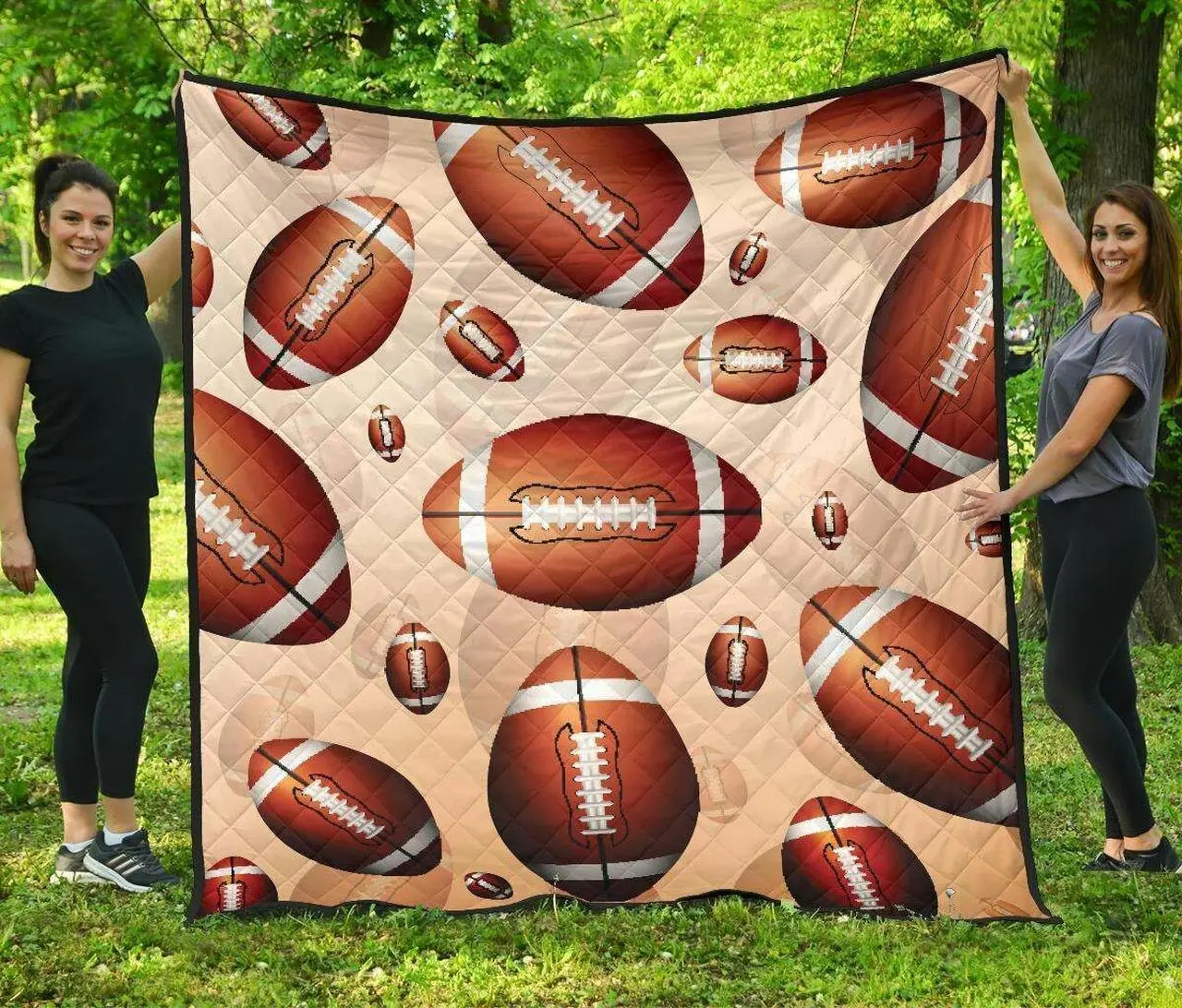 American Football Ball Design Pattern DHCDHC DT1910 Quilt Blanket and Home Decor