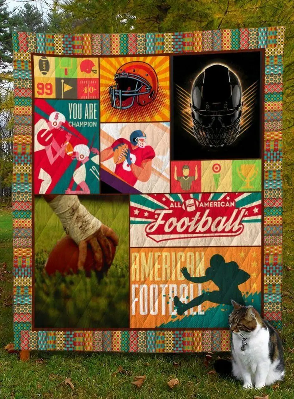 American Football D8007 Quilt Blanket and Home Decor