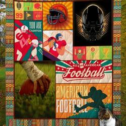 American Football D8007 Quilt Blanket and Home Decor