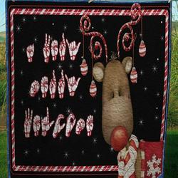 American Sign Language Asl Reindeer Christmas Quilt Yy1547 Fuct0809 and Home Decor