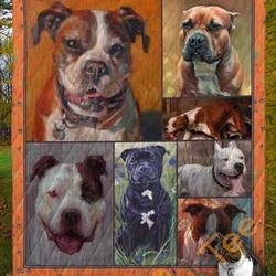 American Staffordshire Terrier Dog Blanket TH0207 Quilt and Home Decor