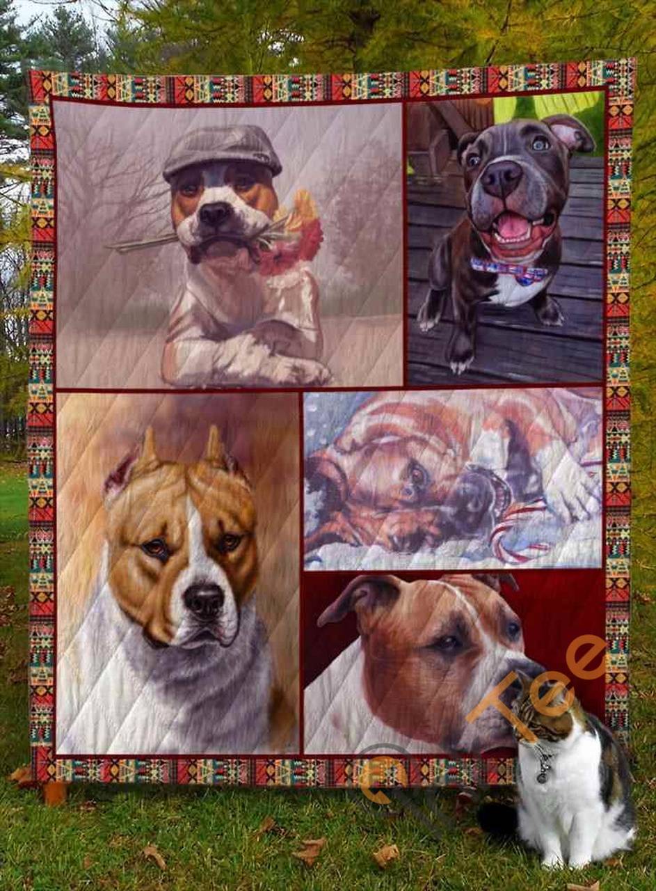 American Staffordshire Terrier Dog V2 Blanket TH0207 Quilt and Home Decor