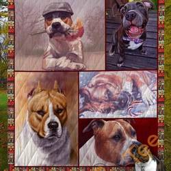 American Staffordshire Terrier Dog V2 Blanket TH0207 Quilt and Home Decor