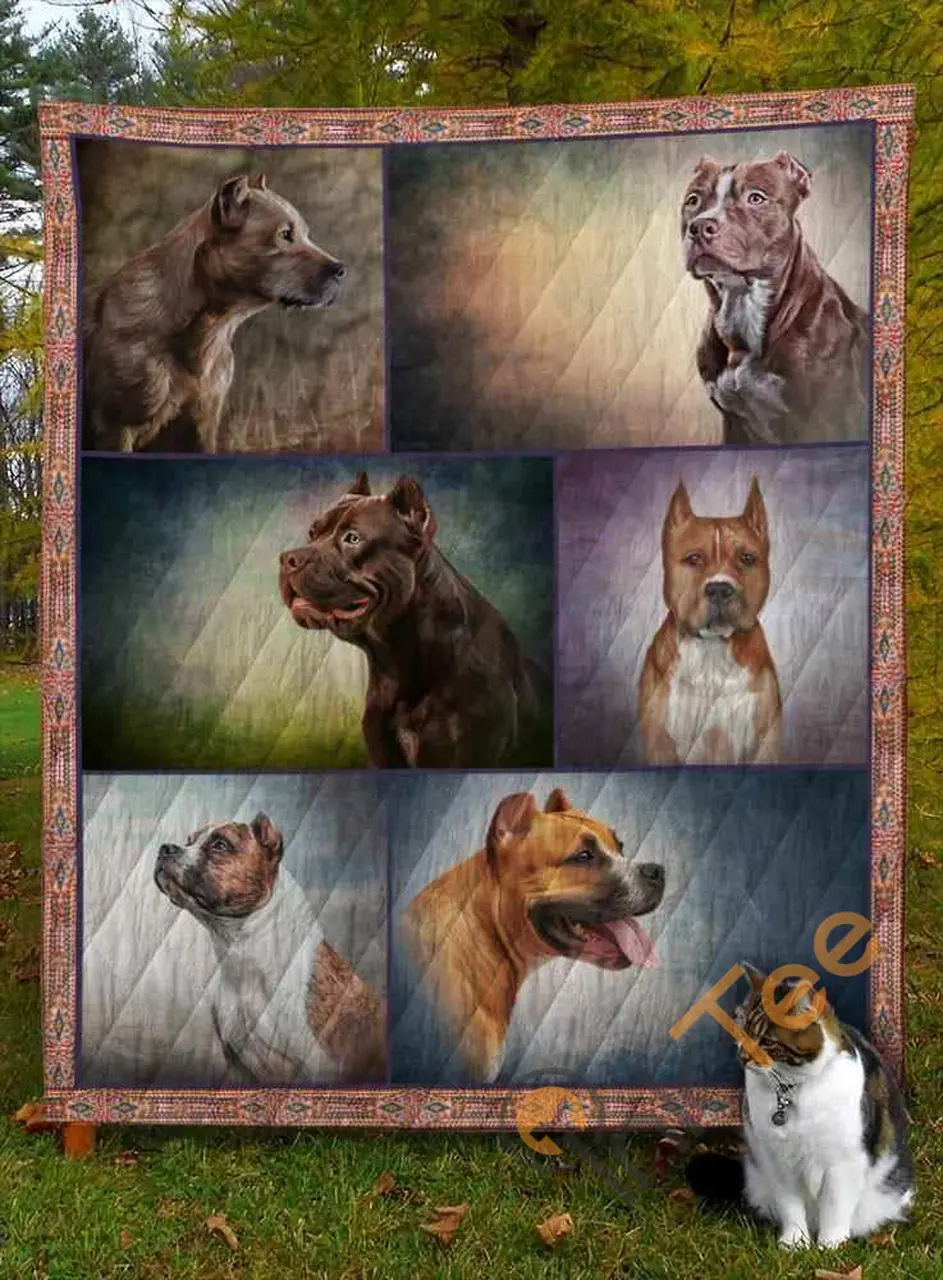 American Staffordshire Terrier Dog V3 Blanket TH0207 Quilt and Home Decor