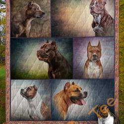 American Staffordshire Terrier Dog V3 Blanket TH0207 Quilt and Home Decor