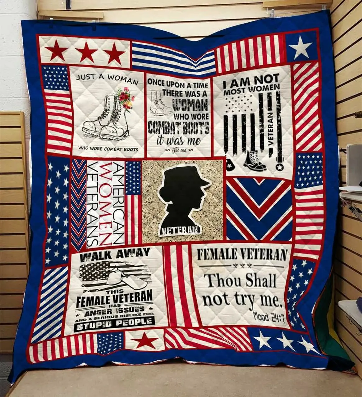 American Women Veteran Quilt Blanket Dhc03011074Dd and Home Decor