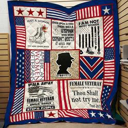 American Women Veteran Quilt Blanket Dhc03011074Dd and Home Decor