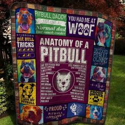 Anatomy Of A Pit Bull Quilt Blanket  Quilt and Home Decor