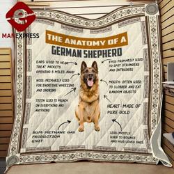 Anatomy Of German Shepherd Quilt Qv and Home Decor
