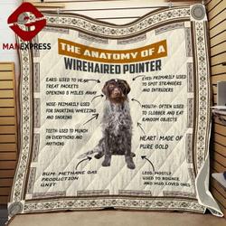 Anatomy Of Wirehaired Pointer Quilt Fm and Home Decor
