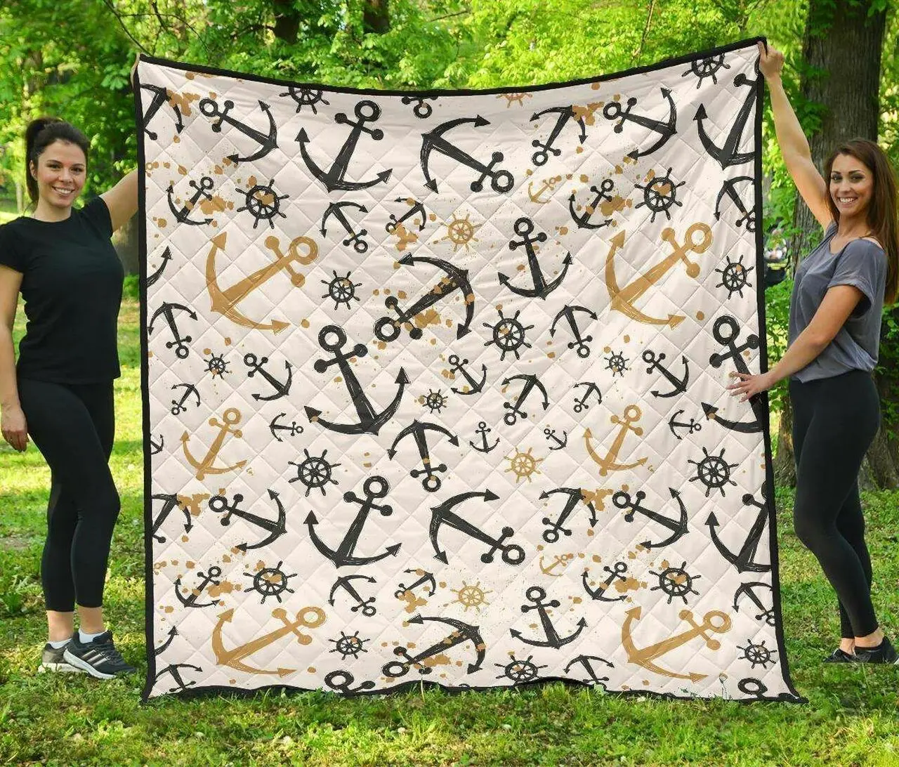 Anchors Rudders Pattern DHCDHC DT1910 Quilt Blanket and Home Decor