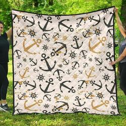 Anchors Rudders Pattern DHCDHC DT1910 Quilt Blanket and Home Decor