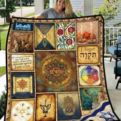 Ancient Symbols Hippie Style Quilt Blanket Great Customized Blanket Gifts For Birthday Christmas Thanksgiving and Home Decor
