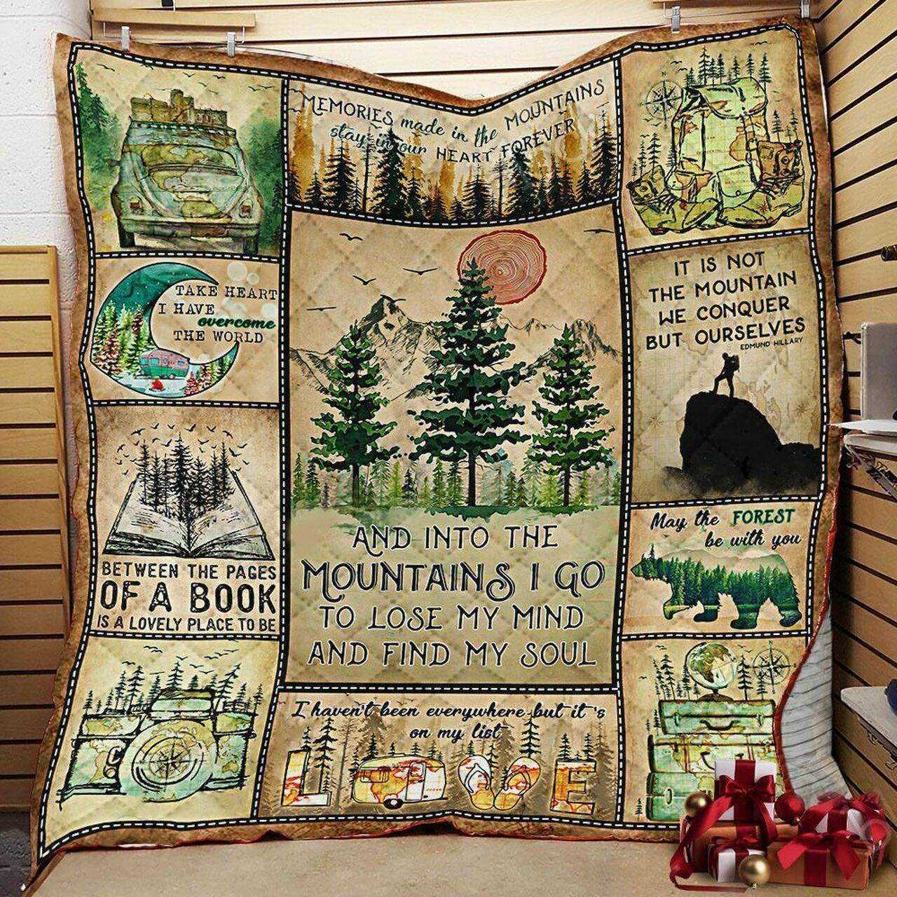 And Into The Mountains I Go To Lose My Mind And Find My Soul Quilt Blanket ABC07111681 and Home Decor