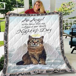 Angle Cat FF1 NTTH011298 3D Customized Quilt and Home Decor