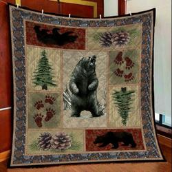 Angry Bear Forest KL2409057CL Quilt Blanket and Home Decor