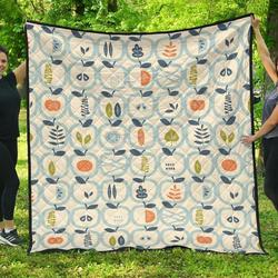 Apples Leaves Pattern DHCDHC DT1910 Quilt Blanket and Home Decor