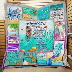 April Girl A Soul Of A Mermaid Jfj Quilt Rz and Home Decor