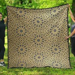 Arabic Star Gold Pattern DHCDHC DT1910 Quilt Blanket and Home Decor