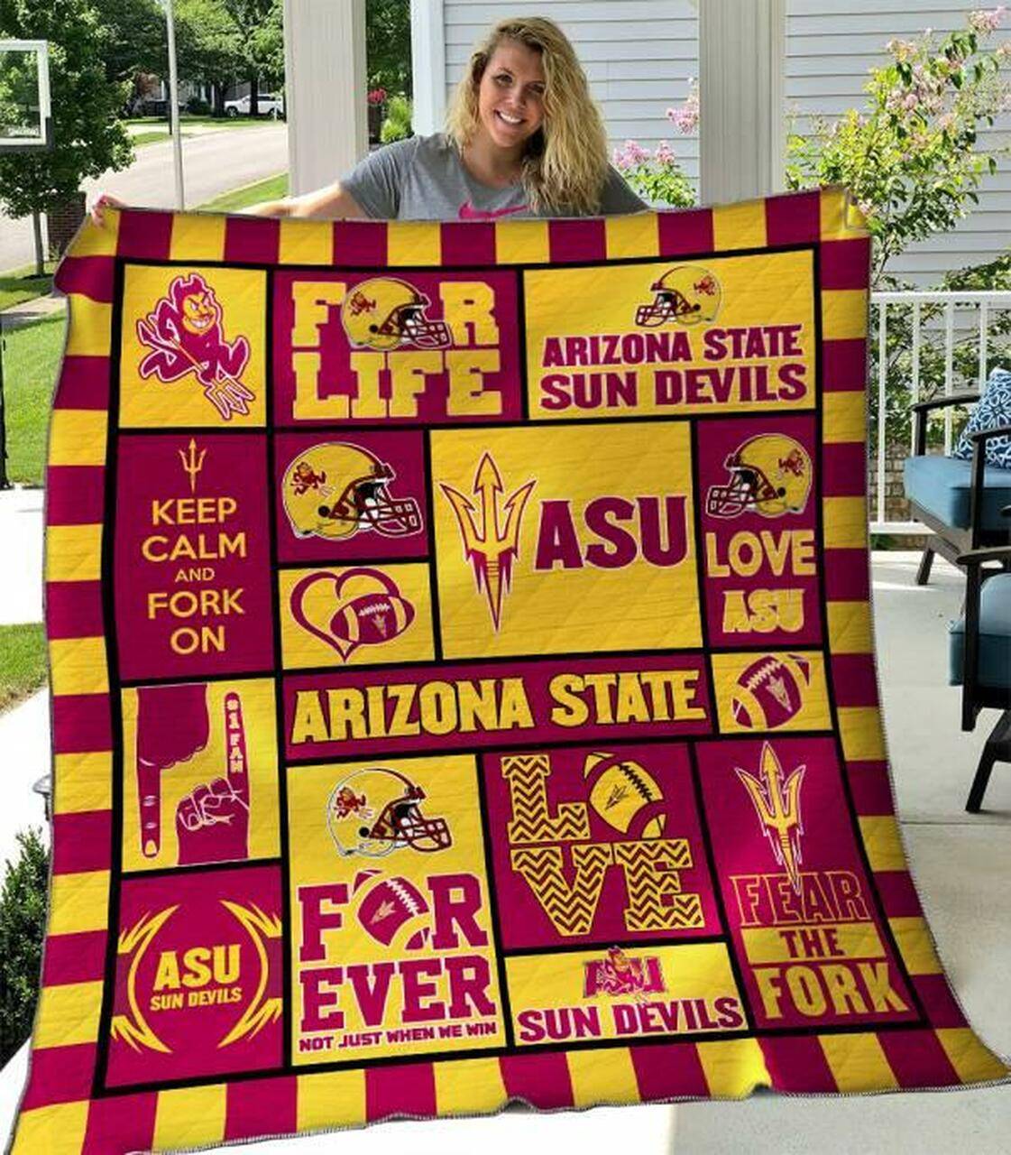 Arizona State Sun Devils Quilt Blanket B070602 Quilt and Home Decor