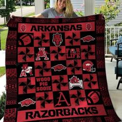 Arkansas Razorbacks 3 Quilt Blanket Fan Made and Home Decor