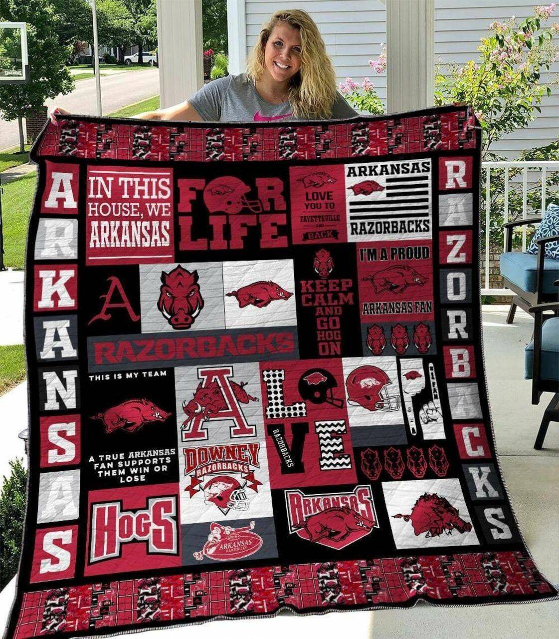 Arkansas Razorbacks B270611 Quilt Blanket and Home Decor