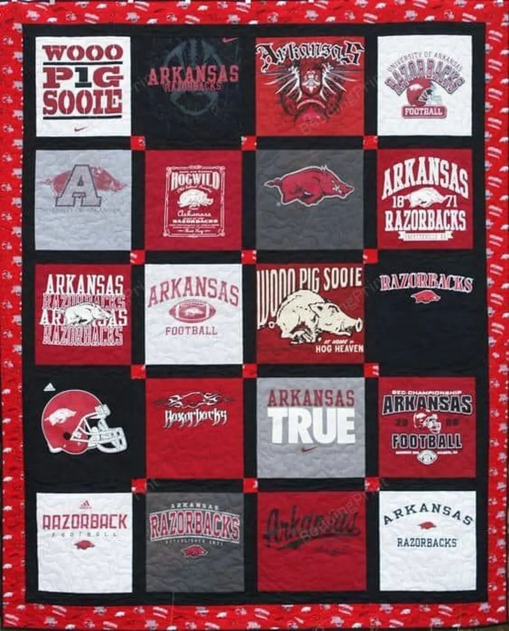 Arkansas Razorbacks Quilt Blanket and Home Decor