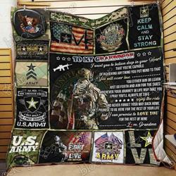 Army Grandson Love Grandma Blanket Kc1307 Quilt and Home Decor