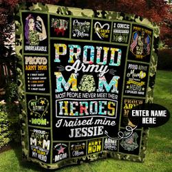 Army Mom Personalized Quilt Blanket Bbb040621Sm and Home Decor