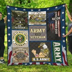 Army One Nation Under God Quilt Blanket Great Customized Blanket Gifts For Birthday Christmas Thanksgiving and Home Decor