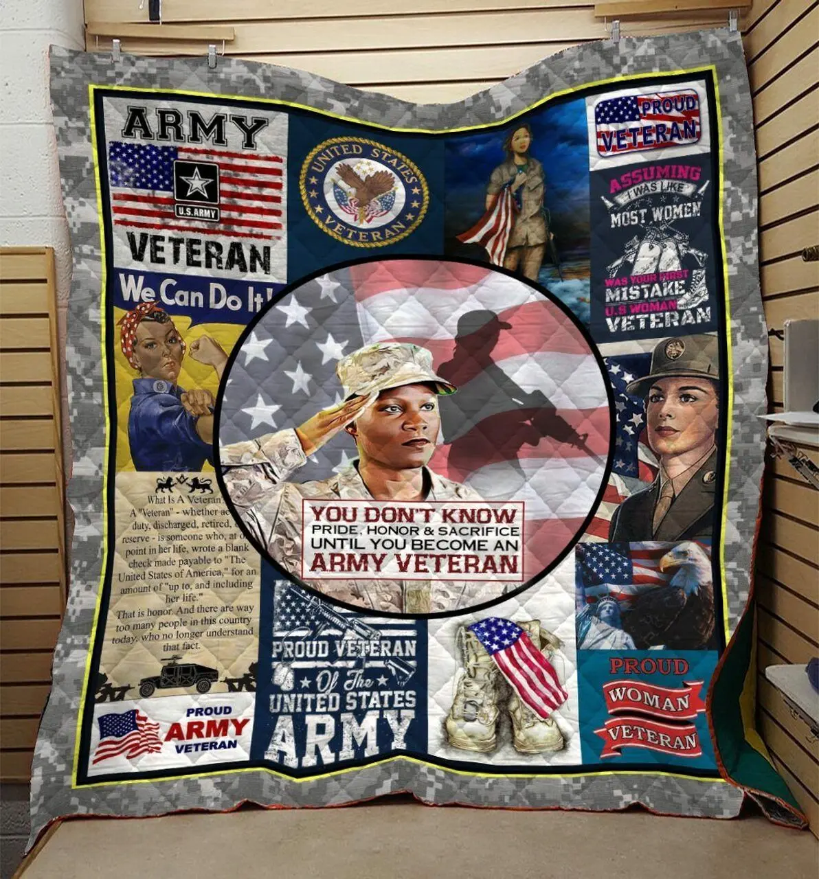 Army Veteran Quilt Blanket Dql-Qhg9997 and Home Decor