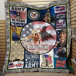 Army Veteran Quilt Blanket Dql-Qhg9997 and Home Decor