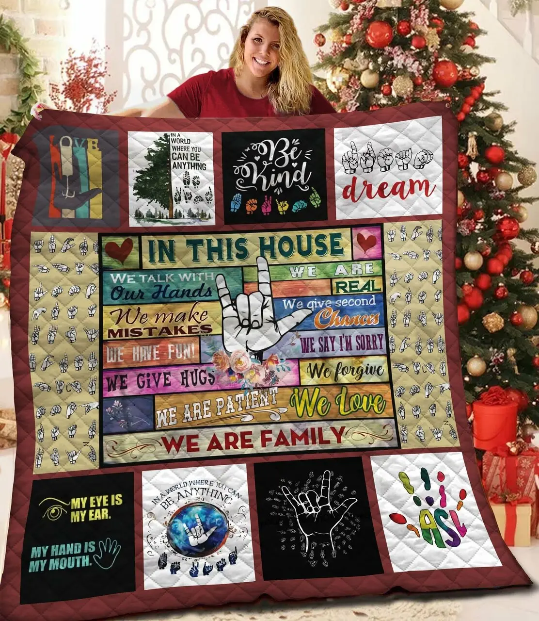 Asl Sign Language Jfj Quilt Hb and Home Decor