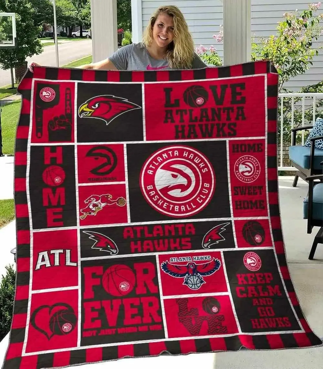 Atlanta Hawks V2 Blanket Th0207 Quilt and Home Decor