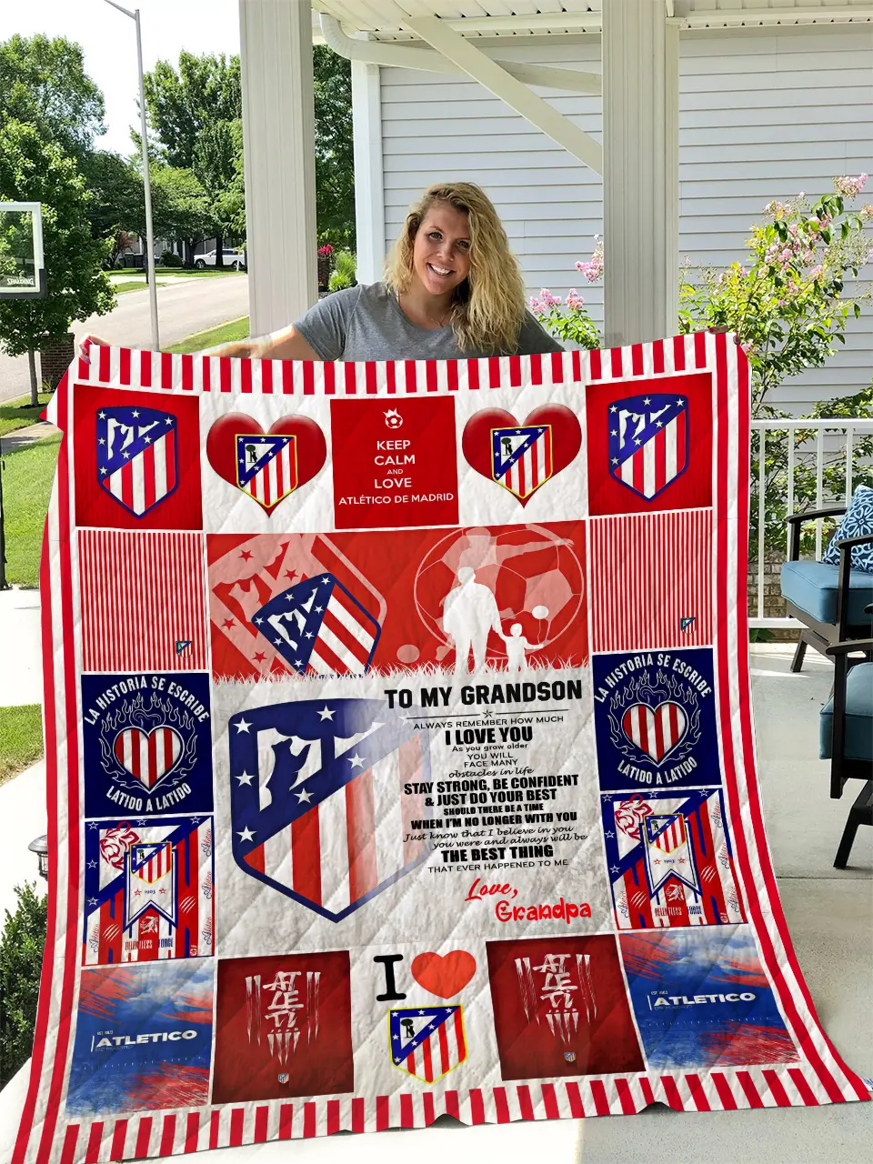 Atltico Madrid Quilt Grandpa To Grandson I1D1 and Home Decor
