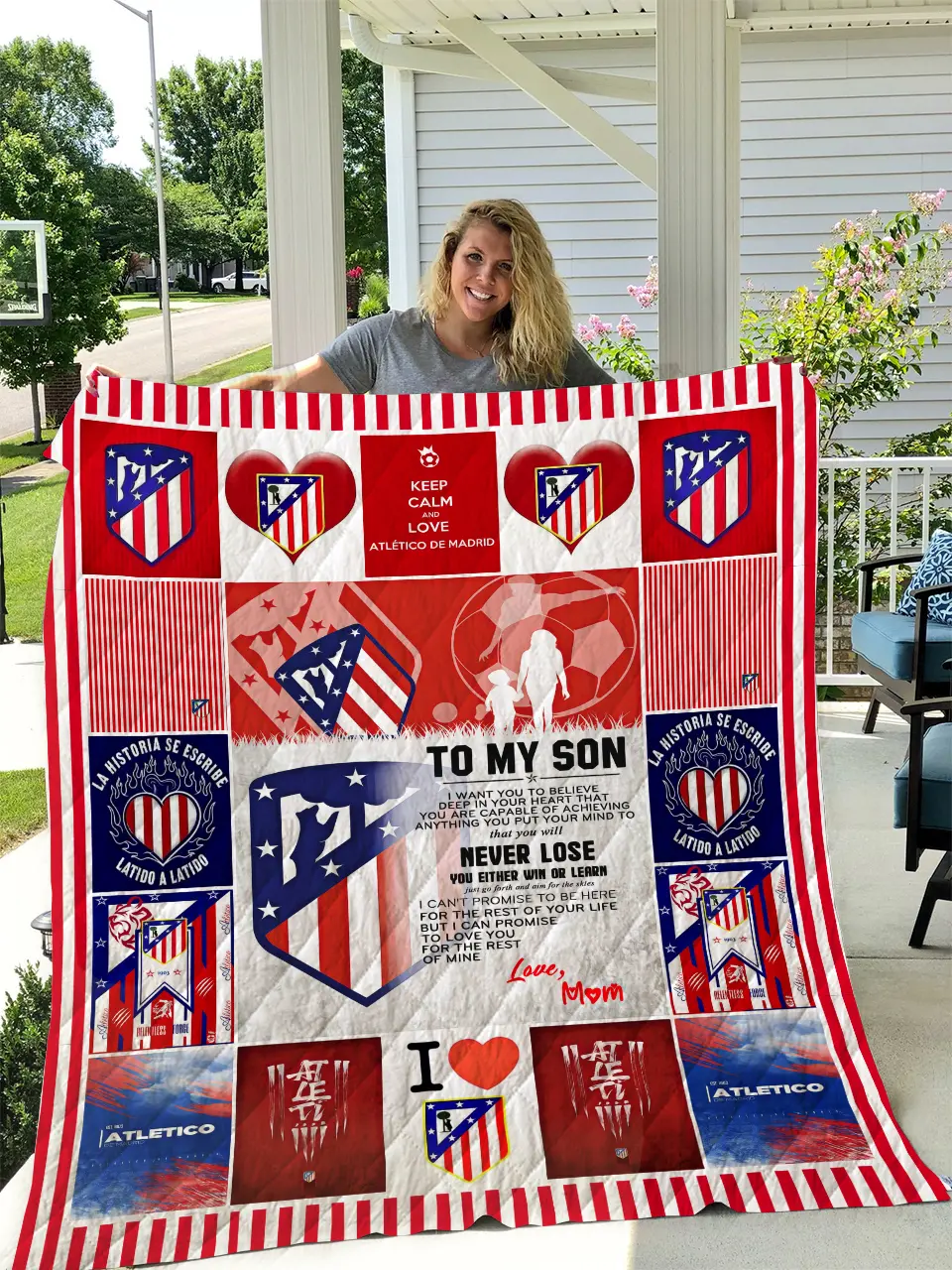Atltico Madrid Quilt Mom To Son I1D1 and Home Decor