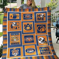 Auburn Tigers Blanket Th1607 Quilt and Home Decor