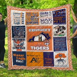 Auburn Tigers Kentucky Quilt Blanket and Home Decor