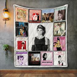 Audrey Hepburn Album Covers Quilt Blanket and Home Decor