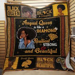 August Black Women Resilient Strong And Beautiful Quilt Blanket Great Customized Gifts For Birthday Christmas Thanksgiving Perfect Gifts For Black Daughter Girlfriend Wife and Home Decor