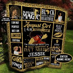 August Girl Wp Personalized Name Quilt ro and Home Decor