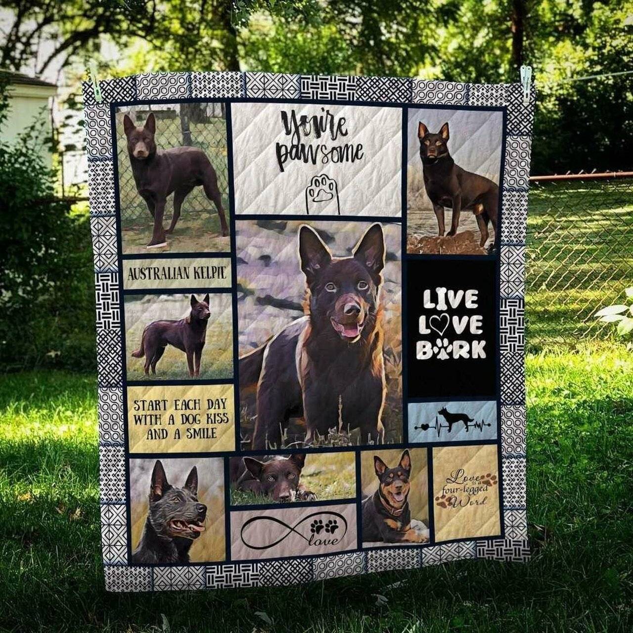 Australian Kelpie Pawsome Cl09100031Mdq Quilt Blanket and Home Decor