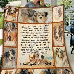 Australian Shepherd Pb 03012006 3D Customized Quilt and Home Decor